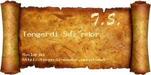 Tengerdi Sándor névjegykártya